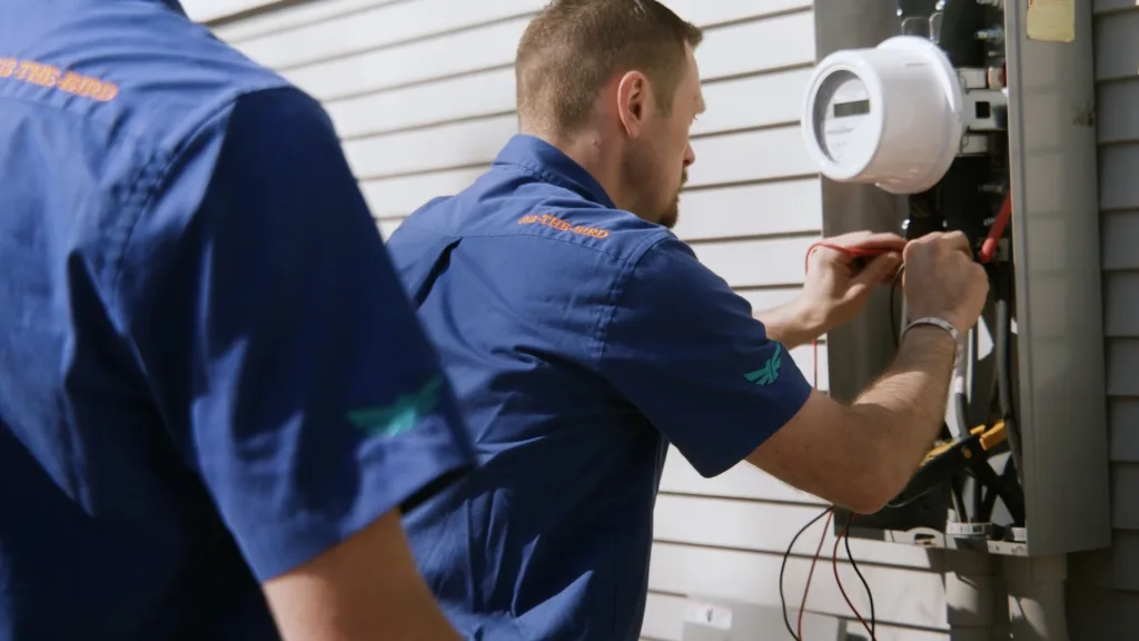 EarlyBird Electric tech inspecting an electric meter