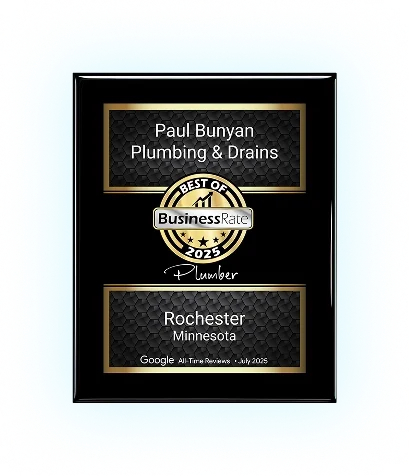 Paul Bunyan Plumbing & Drains award plaque