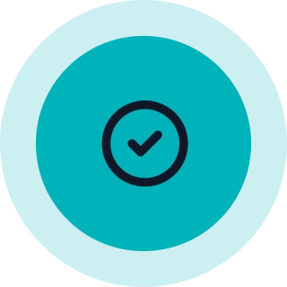 Teal checkmark in circle icon