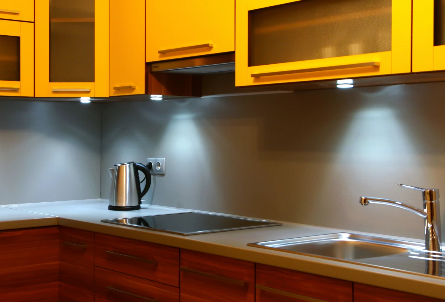 Modern kitchen under-cabinet lighting
